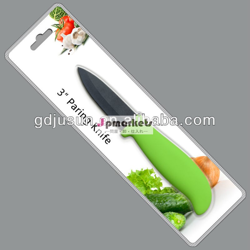 新しい2013スプレーノンスティックコーティングセラミックの果物ナイフ黒刃3" abs付き+tprハンドル問屋・仕入れ・卸・卸売り