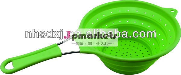 小さなサイズのシリコンハンドル付き折りたたみストレーナ問屋・仕入れ・卸・卸売り