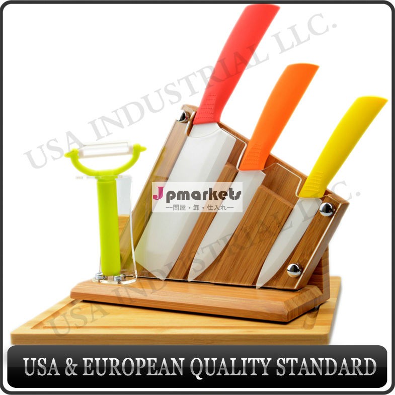 キッチンセラミックナイフ、 ceracmi竹ホルダー付きナイフセットと竹のまな板問屋・仕入れ・卸・卸売り