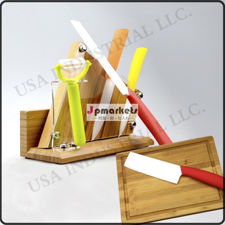 ノンと- スリップハンドルキッチンセラミックナイフ、 は、 竹ceramicknifeホルダーと竹のまな板問屋・仕入れ・卸・卸売り