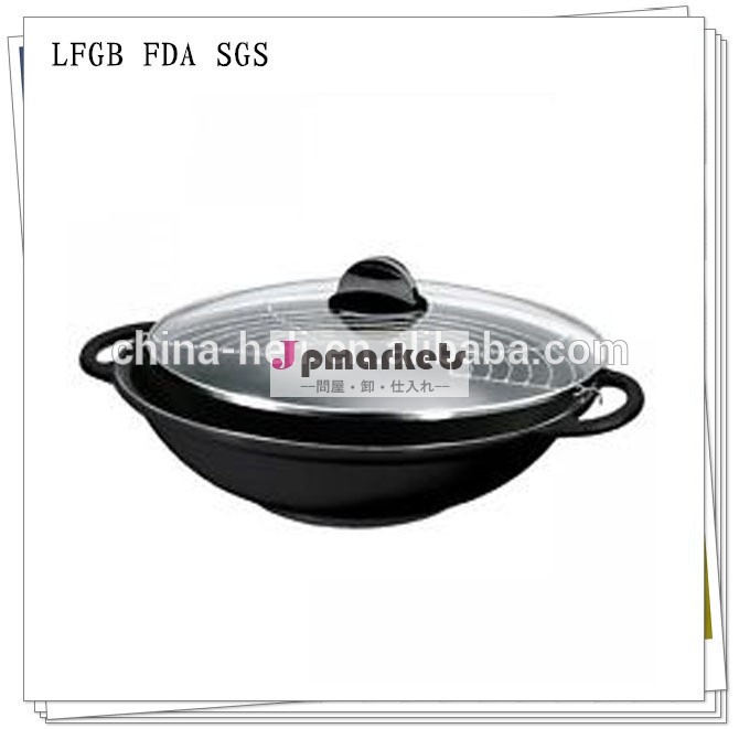 熱い販売のプレ- 味付け鋳鉄黒色で中華鍋蓋とフラット耳問屋・仕入れ・卸・卸売り