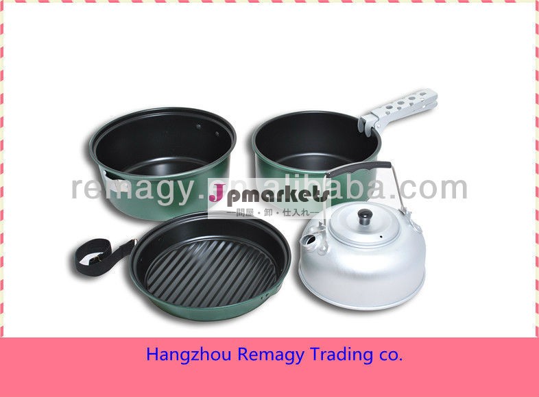 アルミノンスティック2から3人キャンプcookset/キャンプ非- スティック調理器具のセット問屋・仕入れ・卸・卸売り