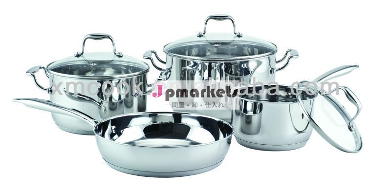 7個ステンレス鋼製のキッチンセットステンレス鋼の調理鍋調理の鍋やフライパンセット( xm- 6051cs)問屋・仕入れ・卸・卸売り