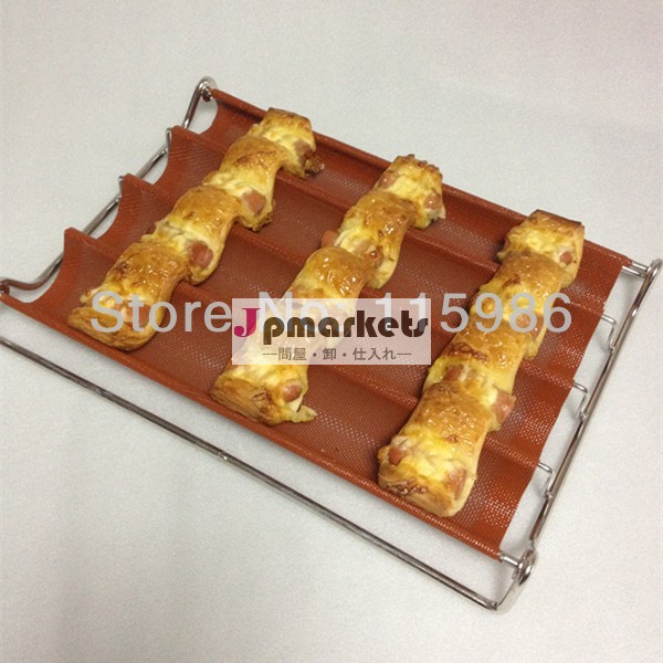 穴あき29x30cmフレンチバゲットトレイのノンスティックシリコン長楕円形のパンの形のパンの形家庭用調理器具オーブンベーキングパンツール問屋・仕入れ・卸・卸売り