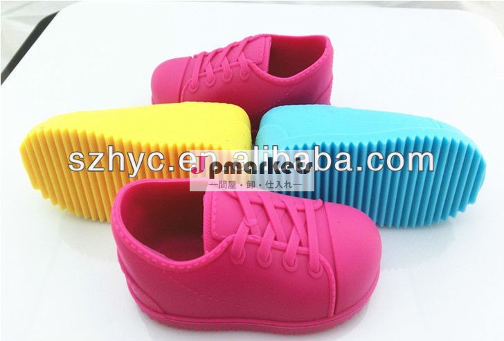 新しいデザイン!!! 靴の形のキャンディーカラー2013環境シリコーンクリーニングブラシ問屋・仕入れ・卸・卸売り