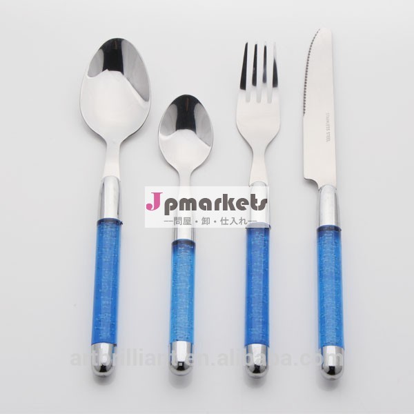 ファッションのdesigh2015新製品を設定する24個プラスチックカトラリースプーンとフォークのセット問屋・仕入れ・卸・卸売り