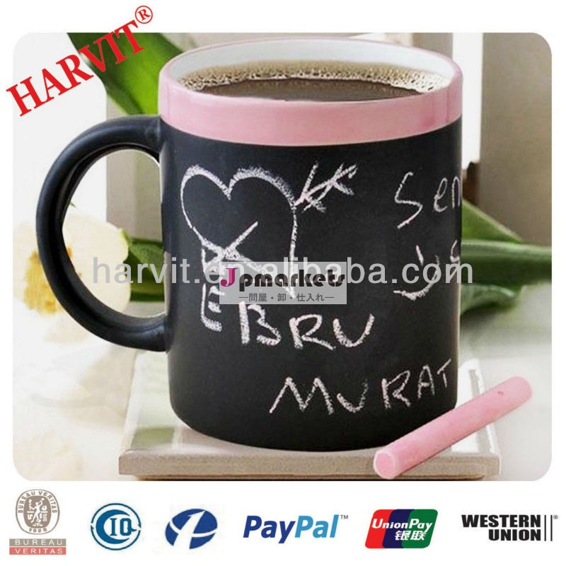 空白黒板11オンスコーヒーカップセット/中国製石器チョークマグ/inカラーボックスセラミック黒板マグカップ問屋・仕入れ・卸・卸売り