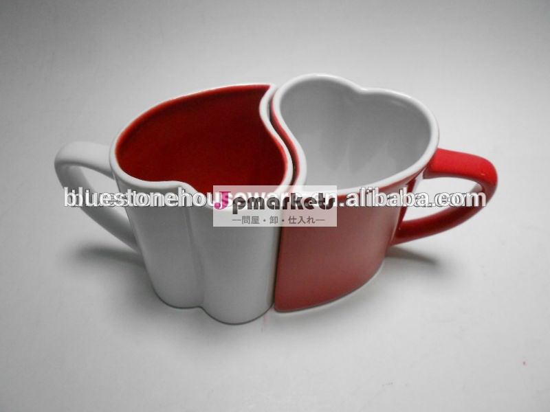 バレンタインハート形の磁器のカップ問屋・仕入れ・卸・卸売り
