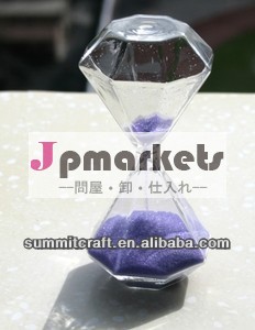 ユニークな砂時計ダイヤモンド3分個人化されたガラス形見問屋・仕入れ・卸・卸売り