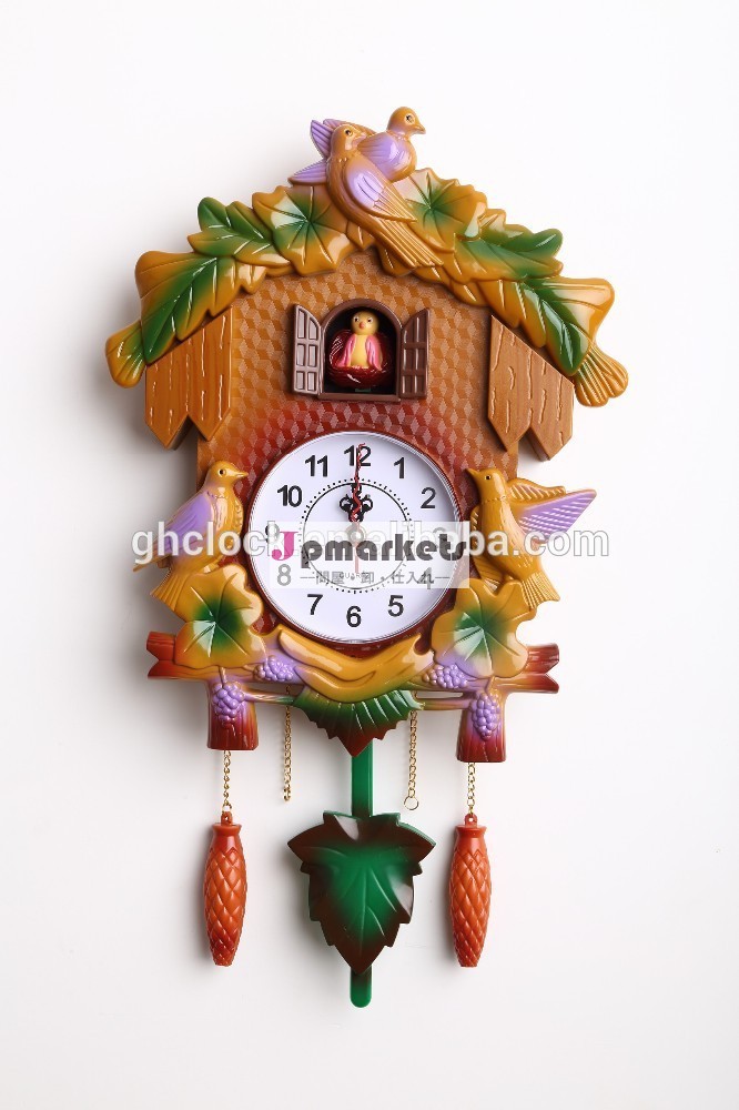 ファッション装飾の家の形の壁時計のプラスチック製の振り子時計大型ウォールクロック中国問屋・仕入れ・卸・卸売り