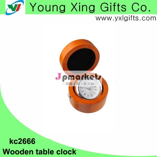 熱い販売の木製2014年置き時計丸型ロータリークロックと問屋・仕入れ・卸・卸売り
