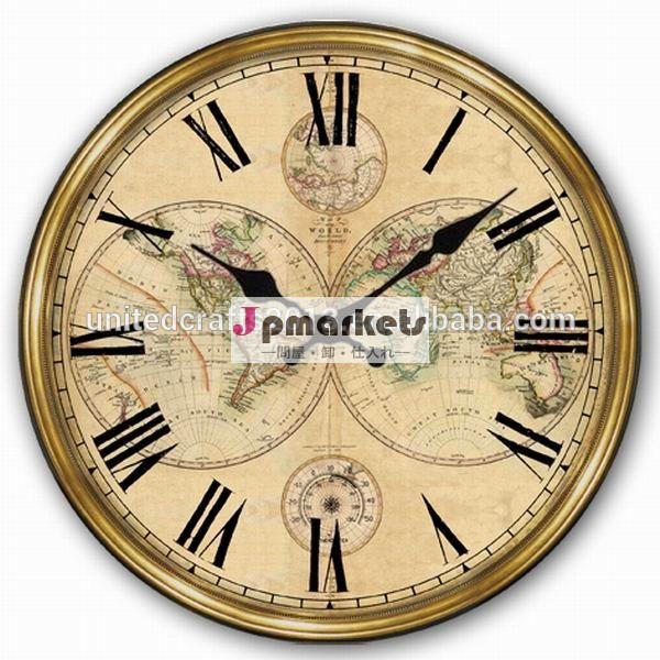 世界地図を描いた壁の時計、 木製の壁時計アンティーク柱時計問屋・仕入れ・卸・卸売り