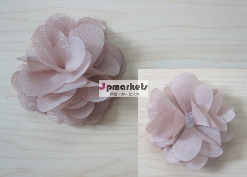 alibabaの熱い販売の高いqulitydecorativce安いシフォン生地シフォン髪の花のための結婚式の花の布問屋・仕入れ・卸・卸売り