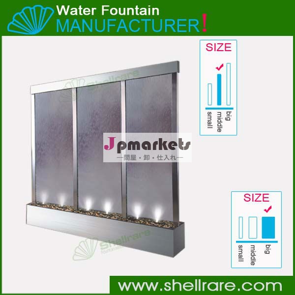 屋内床の水の噴水2014年透明なガラスとパネル装飾的な滝問屋・仕入れ・卸・卸売り