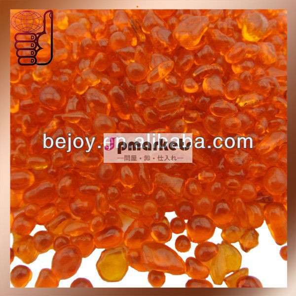 人気のある2015オレンジ色の透明なガラス小石プール用の造園( gla)問屋・仕入れ・卸・卸売り