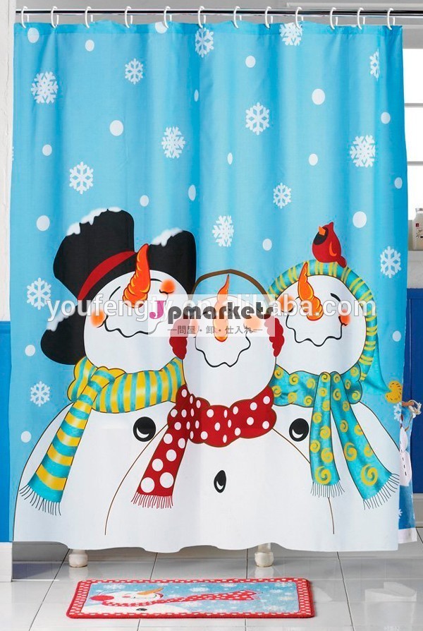 プリントクリスマスのシャワーカーテン問屋・仕入れ・卸・卸売り