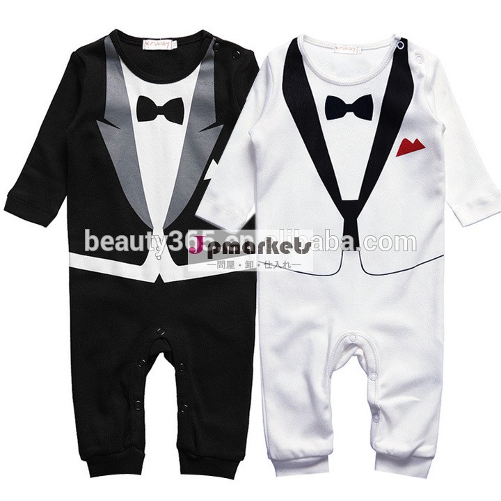 キッズＢＡＢＹ少年紳士モデリングロングスリーブの上昇の衣服真っ白な赤ちゃんロンパース問屋・仕入れ・卸・卸売り