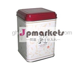 カスタム正方形の形の茶のスズ缶、 茶缶問屋・仕入れ・卸・卸売り