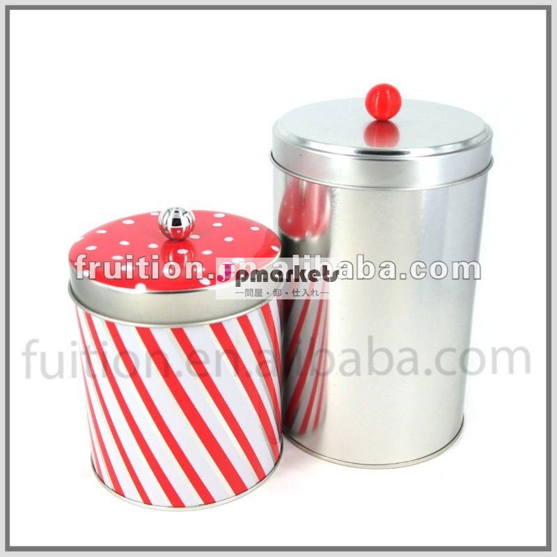 高い円形の茶、プラスチックノブが付いているコーヒー缶の容器問屋・仕入れ・卸・卸売り