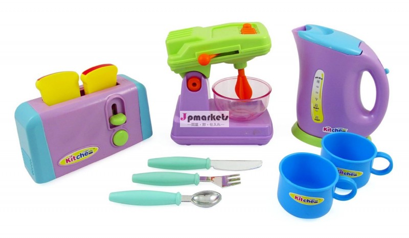 子供のためのおもちゃのキッチン家電- ミキサー、 トースター、 やかん、 カップ・道具のセット問屋・仕入れ・卸・卸売り
