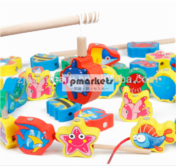 木製の文字列のビーズ磁気釣りおもちゃ子供のための問屋・仕入れ・卸・卸売り