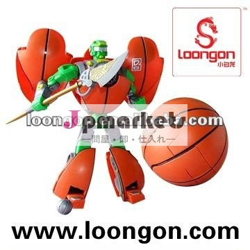 loongon変圧器のおもちゃバスケットボールを備えたロボットのエジェクタおよび音光大理石のアクションフィギュア問屋・仕入れ・卸・卸売り