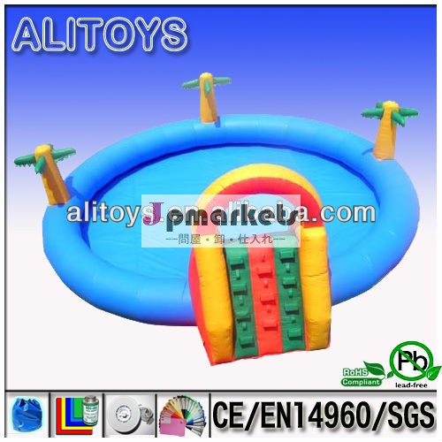 (AliToys!)青い固まり調子は子供のスライド16JOが付いている膨脹可能なプールの調子を合わせる問屋・仕入れ・卸・卸売り