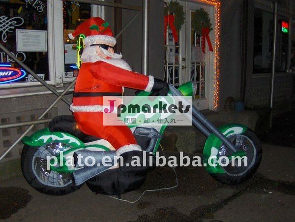 モーターバイクと膨脹可能な装飾的なクリスマス問屋・仕入れ・卸・卸売り