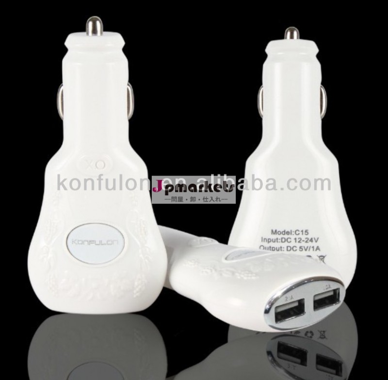 新しいデザインkonfulon2014年デュアルusb車の充電器iphone5の問屋・仕入れ・卸・卸売り