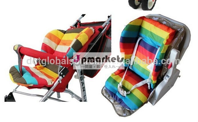 赤ん坊のカーシートクッションの赤ん坊ベビーカークッションストライプ乳母車虹色のパッド問屋・仕入れ・卸・卸売り