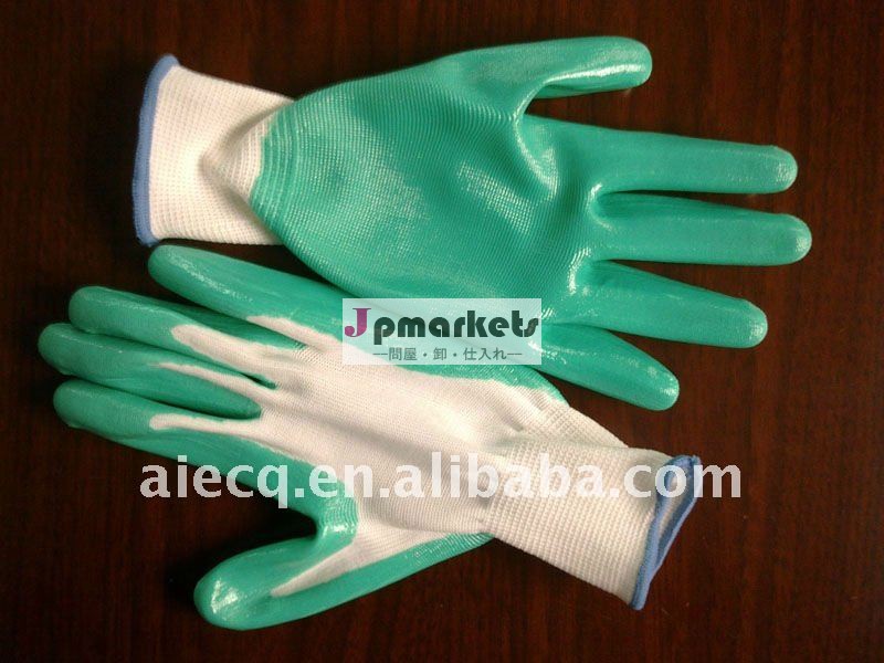 緑のニトリルの働く手袋DQ01問屋・仕入れ・卸・卸売り