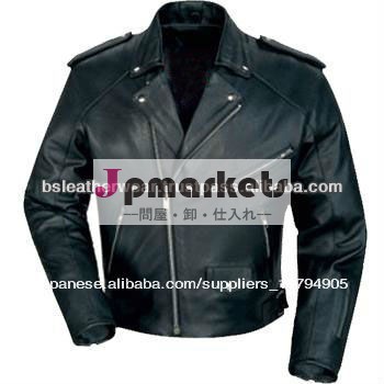 スタイリッシュ黒革のオートバイのジャケット-バイクウェア問屋・仕入れ・卸・卸売り