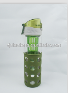 ホウケイ酸ガラス注入器650ミリリットルシリコーンラップ付き水ボトル-グラス問屋・仕入れ・卸・卸売り