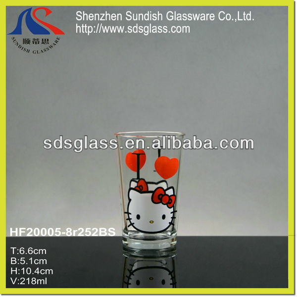 印刷されたガラスのタンブラーガラスのコップ2015ハローキティ付き-グラス問屋・仕入れ・卸・卸売り