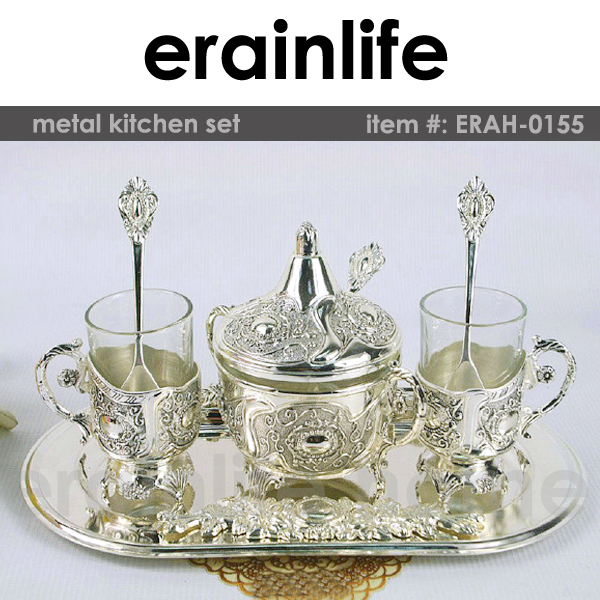 銀色の金属合金トップグレードトルコの紅茶ポット-コーヒーセット、ティーセット問屋・仕入れ・卸・卸売り