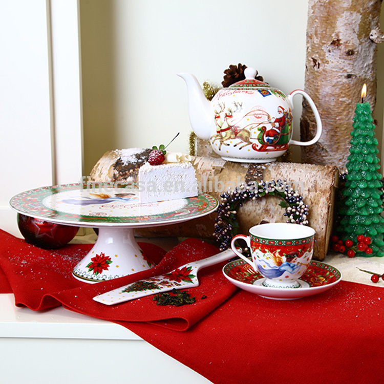 5個クリスマス新しいボーンチャイナのティーセットのサンタクロース-コーヒーセット、ティーセット問屋・仕入れ・卸・卸売り