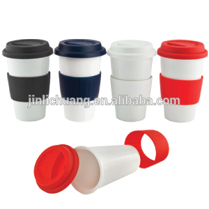 ポータブル旅行fda承認中国工場価格のコーヒーカップを持つシリコン蓋付きコーヒーマグのふた-カップ、ソーサー問屋・仕入れ・卸・卸売り