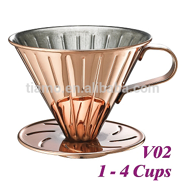 ブロンズカラーのtiamo2-4cupsステンレス鋼のコーヒードリッパー-コーヒーセット、ティーセット問屋・仕入れ・卸・卸売り