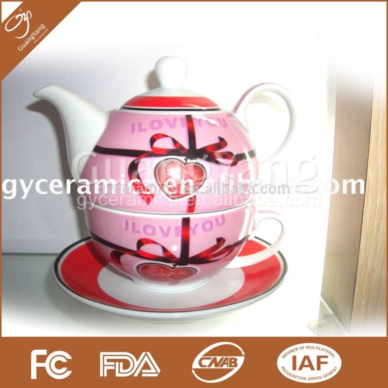 置かれる茶鍋: 1つの茶鍋(400cc) +1ポリ塩化ビニール箱、項目No.の茶cup+1受皿: GY08-TP902-コーヒーセット、ティーセット問屋・仕入れ・卸・卸売り
