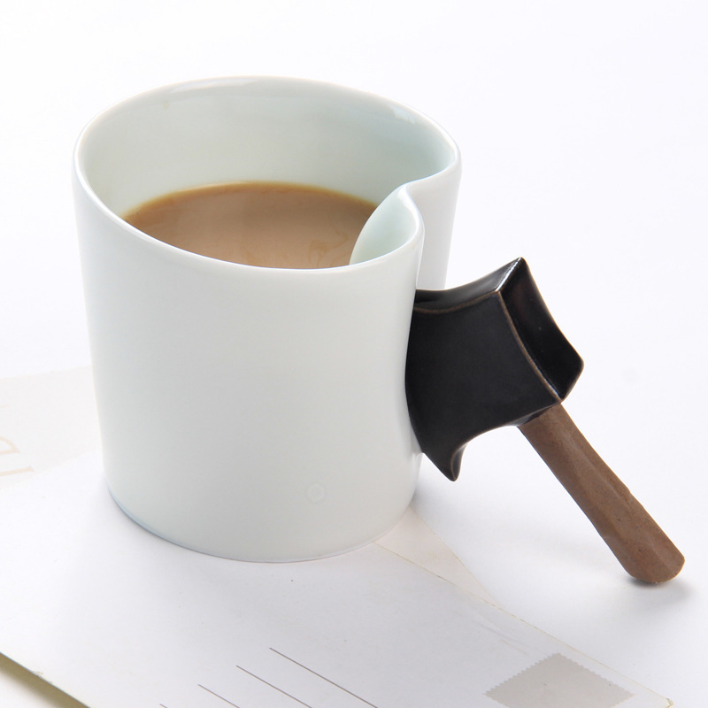 創造的なセラミック面白い斧ハンドルコーヒーカップマグ磁器canecascriativa茶カフェタザかわいいxicaraporcelana300mldrinkware-マグカップ問屋・仕入れ・卸・卸売り