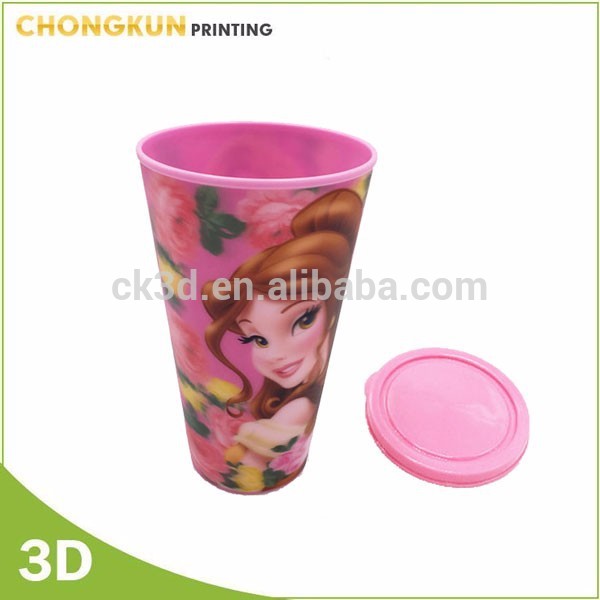 カスタム3dレンチキュラーカップ、 蓋付きプラスチック製のコップを印刷-水筒問屋・仕入れ・卸・卸売り