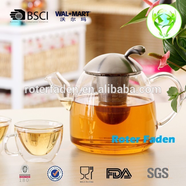 卸売耐熱フラワーお茶の水のボトルホウケイ酸ガラス茶ポット-ポット、やかん問屋・仕入れ・卸・卸売り