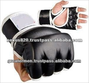 高品質専門の黒い牛グレーンレザーMMAの手袋-ボクシング用グローブ問屋・仕入れ・卸・卸売り