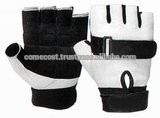 白と黒の重量挙げ訓練のジムフィットネス手袋-ウエイトリフティング用品問屋・仕入れ・卸・卸売り