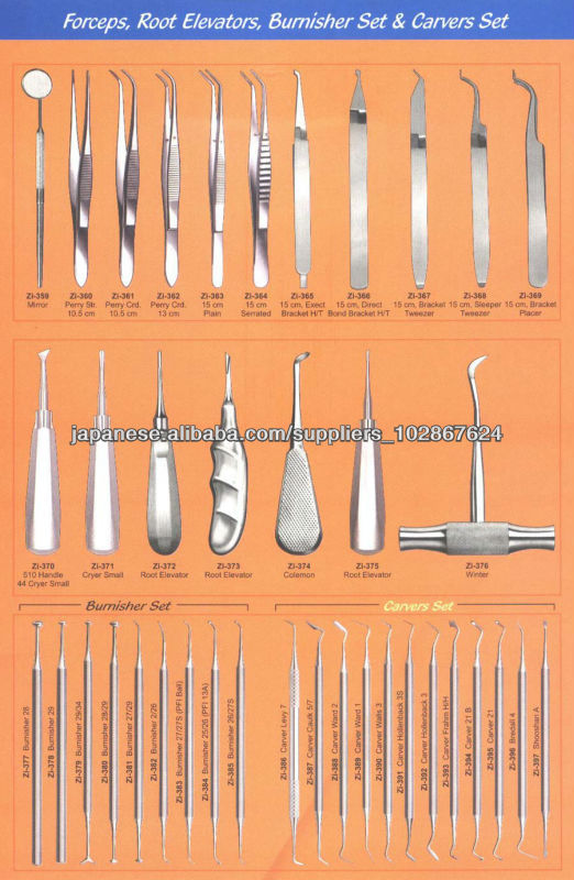Forceps, Root Elevators, All kind of Dental instruments-歯科外科手術用の器具問屋・仕入れ・卸・卸売り