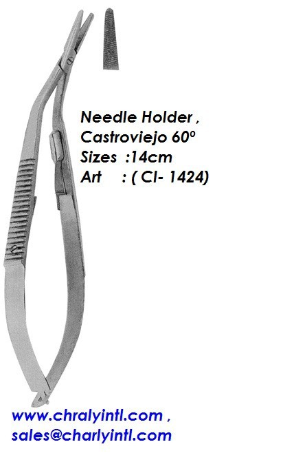 針ホルダー、 castroviejo14cm60度( ci- 1424)-歯科外科手術用の器具問屋・仕入れ・卸・卸売り