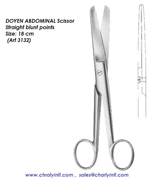 長老腹部シザーストレート18cm鈍ポイント( 3132アート)-歯科外科手術用の器具問屋・仕入れ・卸・卸売り