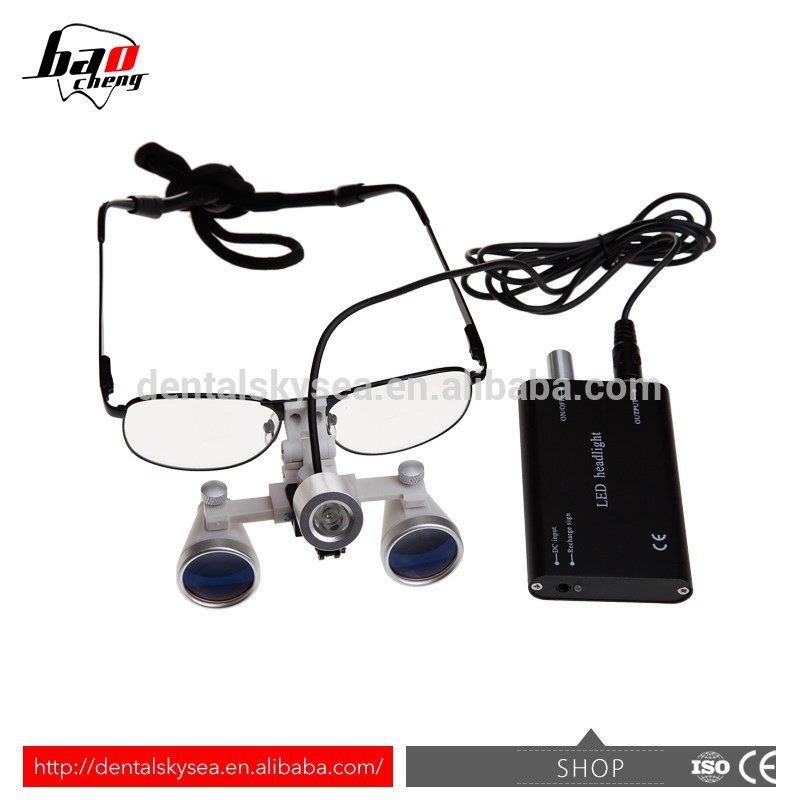 黒led+3.53.5外科医療虫眼鏡の持つルーペポータブルが率いるヘッドライト-口頭療法の装置及び付属品問屋・仕入れ・卸・卸売り