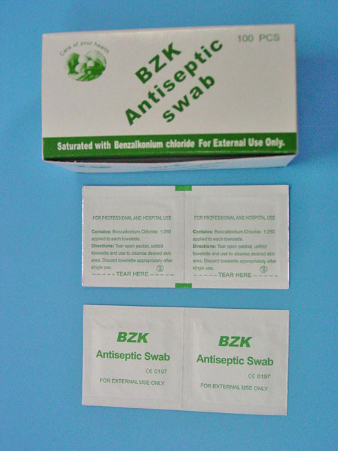 Bzkd-020防腐剤綿棒、 任意のアルコールなし-外科供給問屋・仕入れ・卸・卸売り