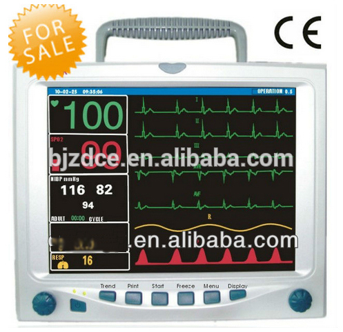 100％保証6- パラメータ患者のバイタルサインモニタ心電図/nibp/spo2/pr/temp/resp-病理学の分析装置問屋・仕入れ・卸・卸売り
